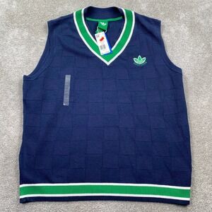 Adidas Originals Golf Club S Knit Vest Night Indigo Blue Green JN9736 Mens 2XL